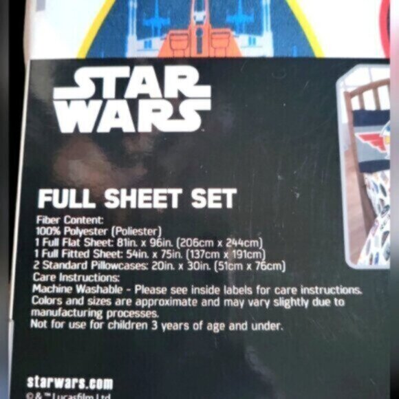 Franco STAR WARS Fly Boy 3 Piece Double Sheet Set - Picture 11 of 12